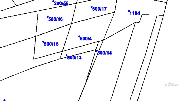 Parcela st. 500/14 v KÚ Holohlavy, Katastrální mapa