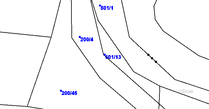 Parcela st. 501/13 v KÚ Holohlavy, Katastrální mapa