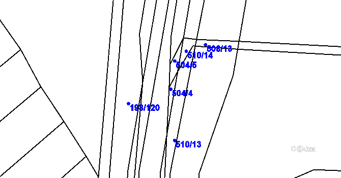 Parcela st. 504/4 v KÚ Holohlavy, Katastrální mapa