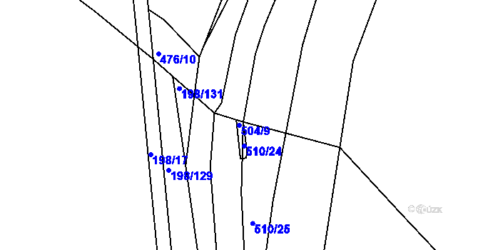 Parcela st. 504/9 v KÚ Holohlavy, Katastrální mapa