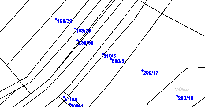 Parcela st. 510/5 v KÚ Holohlavy, Katastrální mapa