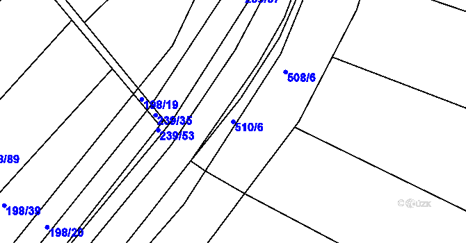 Parcela st. 510/6 v KÚ Holohlavy, Katastrální mapa