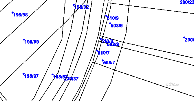 Parcela st. 510/7 v KÚ Holohlavy, Katastrální mapa