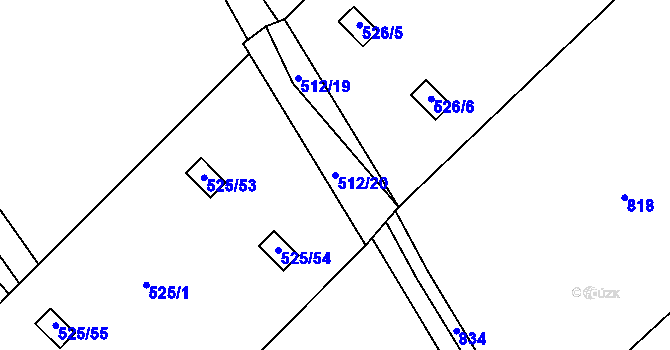 Parcela st. 512/20 v KÚ Holohlavy, Katastrální mapa
