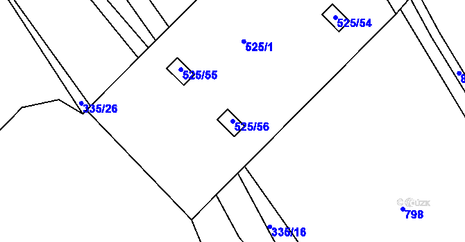 Parcela st. 525/56 v KÚ Holohlavy, Katastrální mapa
