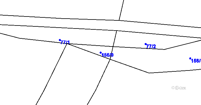 Parcela st. 156/9 v KÚ Holostřevy, Katastrální mapa