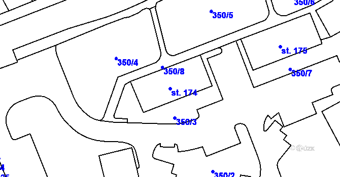 Parcela st. 174 v KÚ Holoubkov, Katastrální mapa