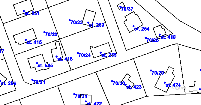 Parcela st. 255 v KÚ Holoubkov, Katastrální mapa
