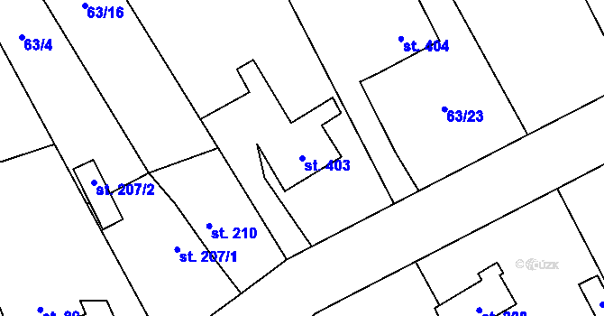 Parcela st. 403 v KÚ Holoubkov, Katastrální mapa