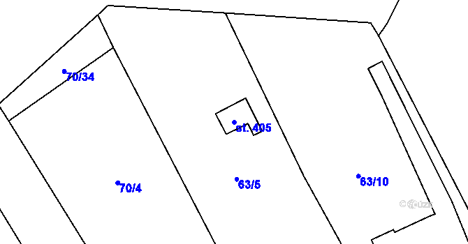 Parcela st. 405 v KÚ Holoubkov, Katastrální mapa