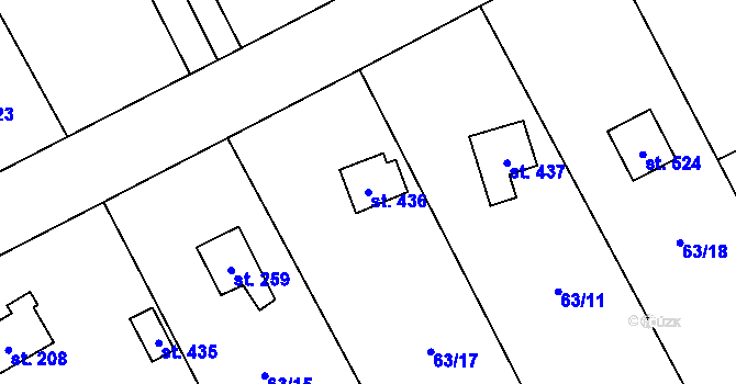 Parcela st. 436 v KÚ Holoubkov, Katastrální mapa