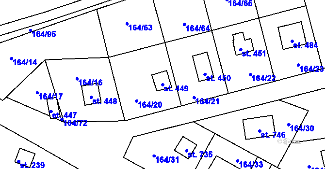 Parcela st. 449 v KÚ Holoubkov, Katastrální mapa