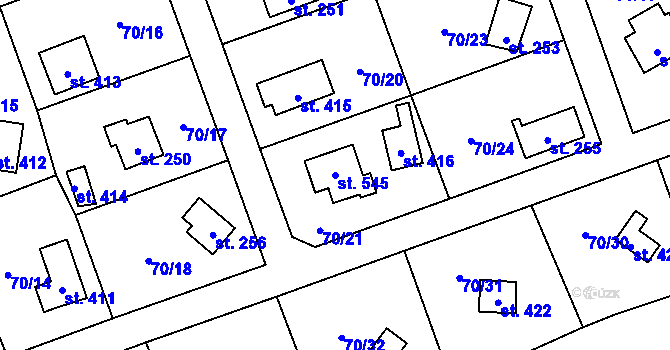 Parcela st. 545 v KÚ Holoubkov, Katastrální mapa