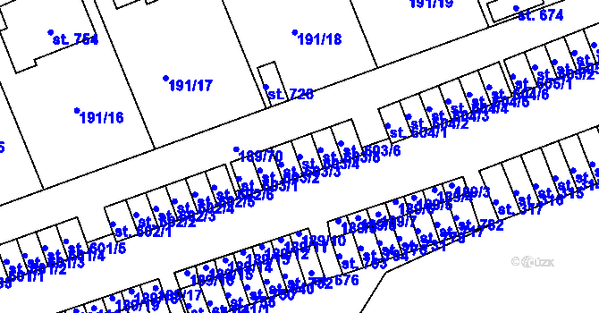 Parcela st. 603/4 v KÚ Holoubkov, Katastrální mapa