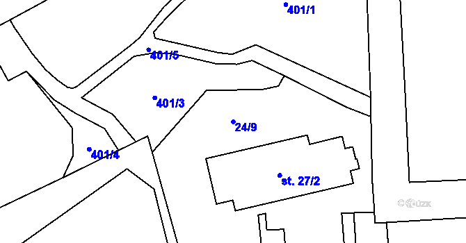 Parcela st. 24/9 v KÚ Holoubkov, Katastrální mapa
