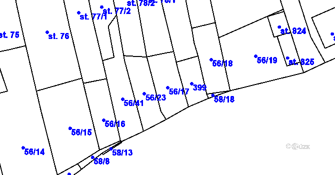 Parcela st. 56/17 v KÚ Holoubkov, Katastrální mapa