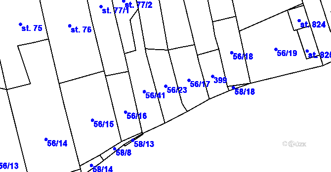 Parcela st. 56/23 v KÚ Holoubkov, Katastrální mapa
