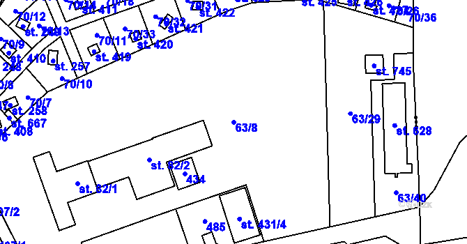 Parcela st. 63/8 v KÚ Holoubkov, Katastrální mapa