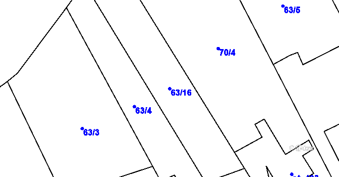 Parcela st. 63/16 v KÚ Holoubkov, Katastrální mapa