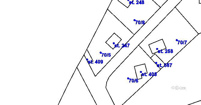 Parcela st. 70/5 v KÚ Holoubkov, Katastrální mapa