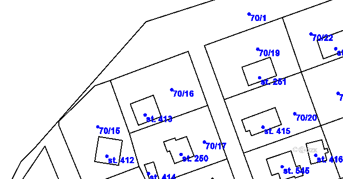 Parcela st. 70/16 v KÚ Holoubkov, Katastrální mapa