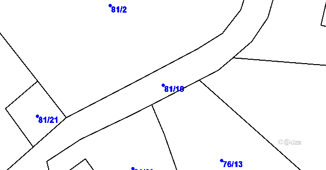 Parcela st. 81/19 v KÚ Holoubkov, Katastrální mapa