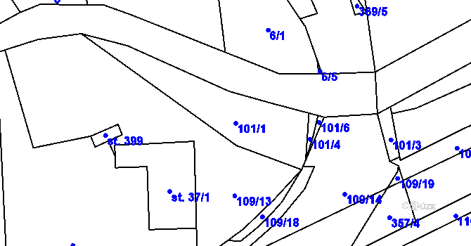 Parcela st. 101/1 v KÚ Holoubkov, Katastrální mapa