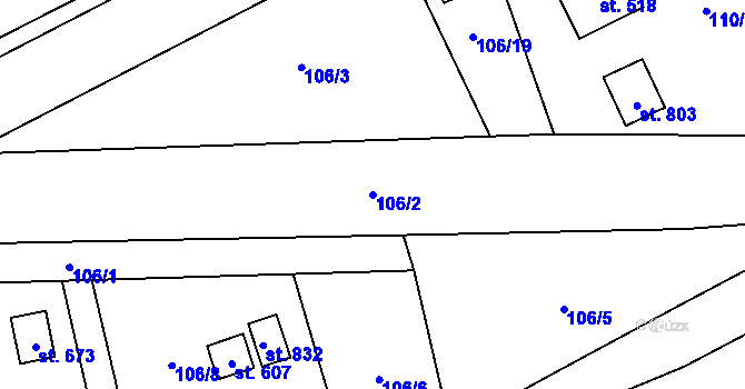 Parcela st. 106/2 v KÚ Holoubkov, Katastrální mapa