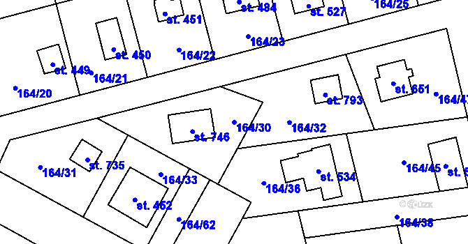 Parcela st. 164/30 v KÚ Holoubkov, Katastrální mapa