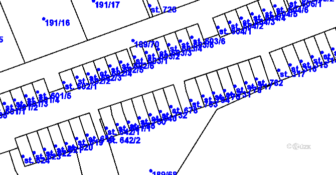 Parcela st. 189/10 v KÚ Holoubkov, Katastrální mapa