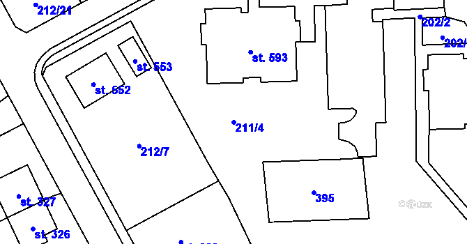 Parcela st. 211/4 v KÚ Holoubkov, Katastrální mapa