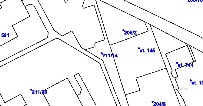 Parcela st. 211/14 v KÚ Holoubkov, Katastrální mapa