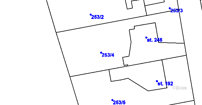 Parcela st. 253/4 v KÚ Holoubkov, Katastrální mapa