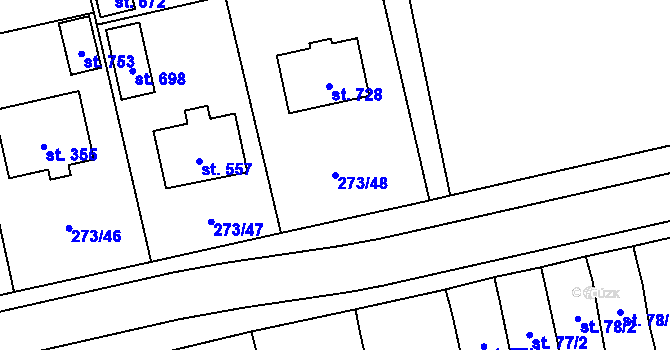 Parcela st. 273/48 v KÚ Holoubkov, Katastrální mapa
