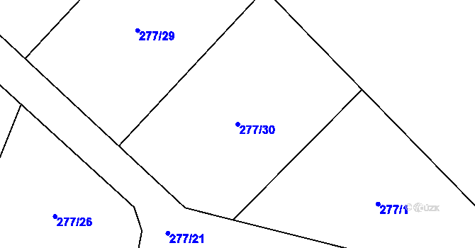 Parcela st. 277/30 v KÚ Holoubkov, Katastrální mapa