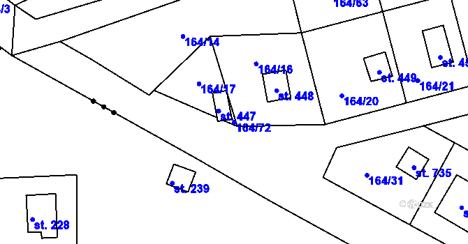 Parcela st. 164/72 v KÚ Holoubkov, Katastrální mapa