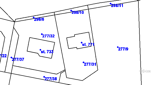 Parcela st. 771 v KÚ Holoubkov, Katastrální mapa