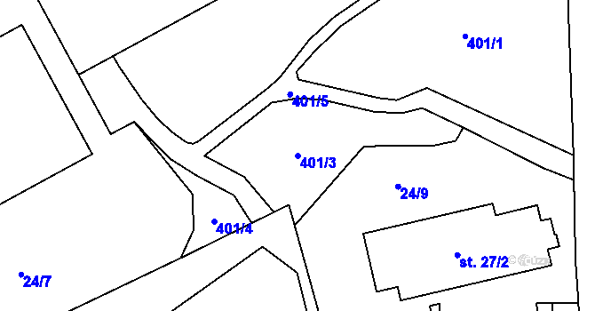 Parcela st. 401/3 v KÚ Holoubkov, Katastrální mapa