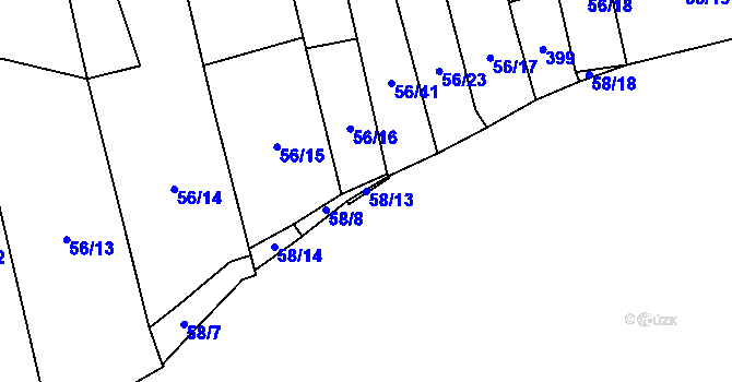 Parcela st. 58/13 v KÚ Holoubkov, Katastrální mapa
