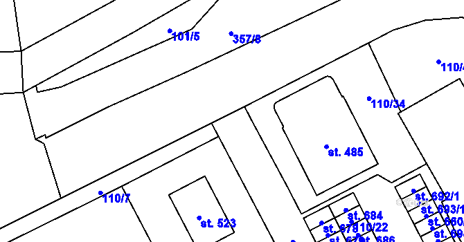 Parcela st. 110/37 v KÚ Holoubkov, Katastrální mapa