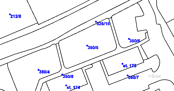 Parcela st. 350/5 v KÚ Holoubkov, Katastrální mapa