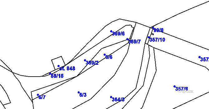 Parcela st. 6/6 v KÚ Holoubkov, Katastrální mapa