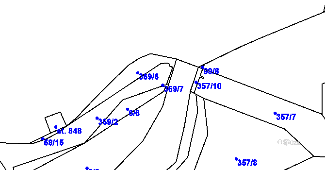 Parcela st. 369/7 v KÚ Holoubkov, Katastrální mapa