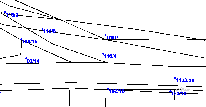 Parcela st. 116/4 v KÚ Těškov, Katastrální mapa