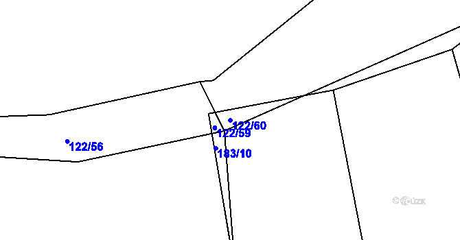 Parcela st. 122/60 v KÚ Těškov, Katastrální mapa