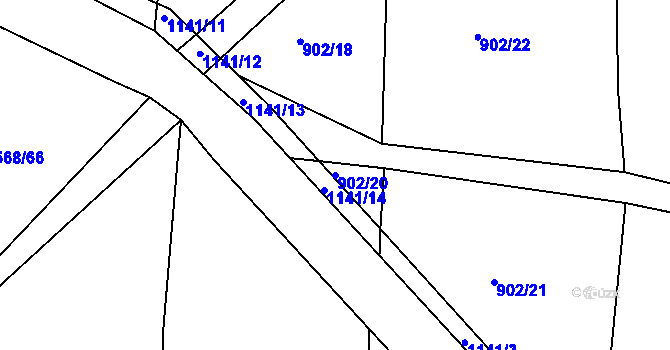 Parcela st. 902/20 v KÚ Těškov, Katastrální mapa