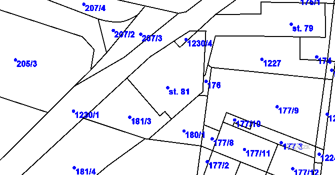 Parcela st. 81 v KÚ Holovousy v Podkrkonoší, Katastrální mapa