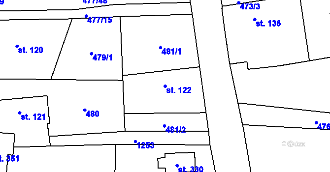 Parcela st. 122 v KÚ Holovousy v Podkrkonoší, Katastrální mapa