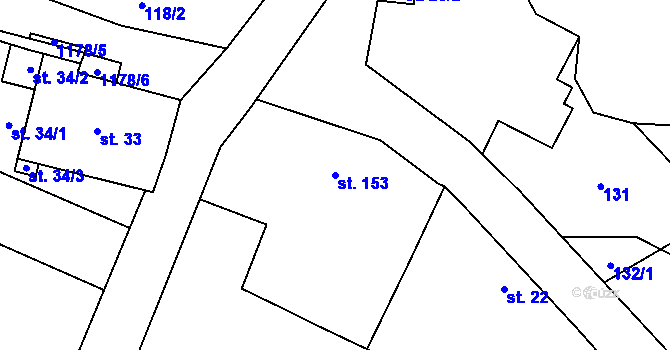 Parcela st. 153 v KÚ Holovousy v Podkrkonoší, Katastrální mapa