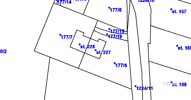 Parcela st. 227 v KÚ Holovousy v Podkrkonoší, Katastrální mapa